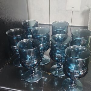 Set of Blue Glass Goblets